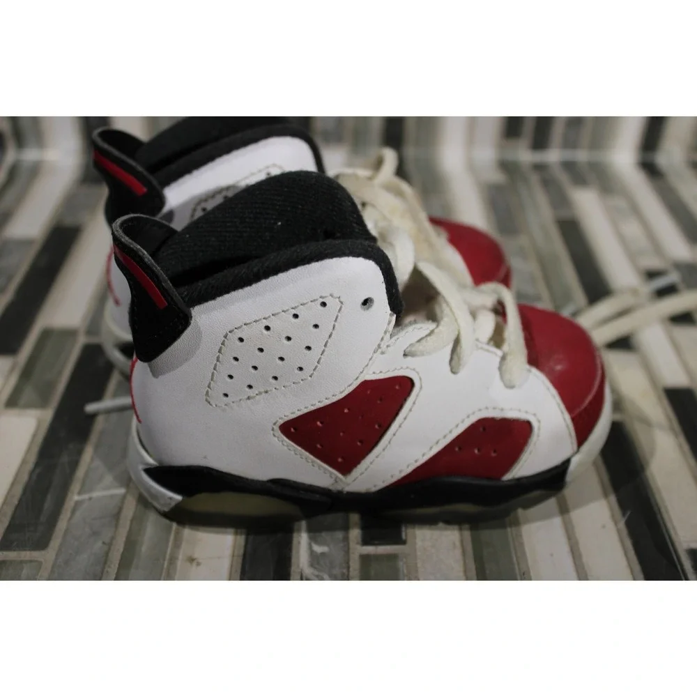 Nike Air Jordan Retro 6 Carmine Basketball Shoes Size 5C‎ 384667-160